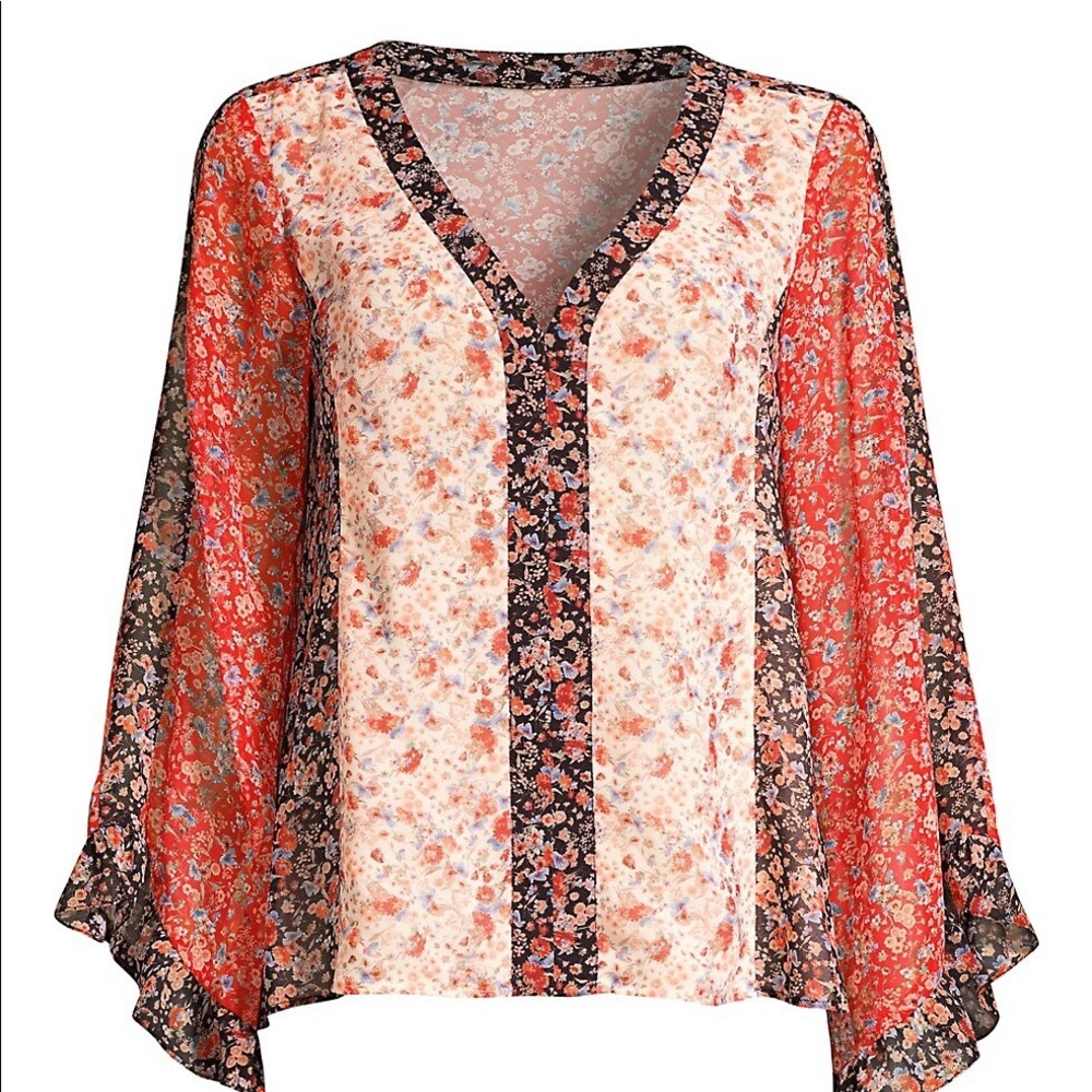Nanette Lepore Floral Saloon Blouse size Small!